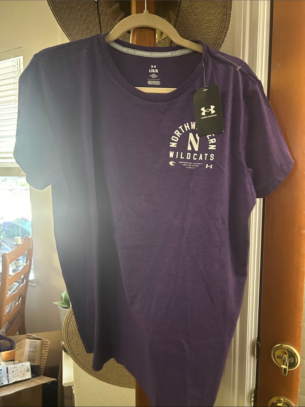 Under Armour Purple Northwestern Wildcats Short Sleeve Tee with Chest Logo